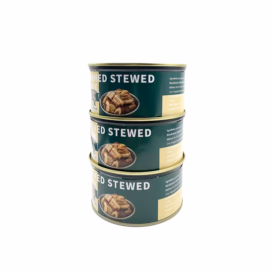 Здоровый готовый к употреблению рацион 380 г консервированной свинины, дважды приготовленной на открытом воздухе